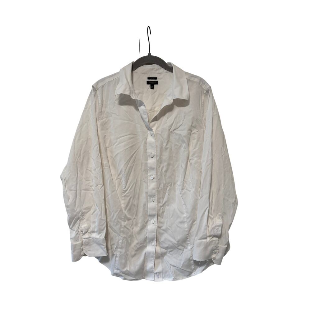 Talbots White Button Down Shirt 14W Non-Iron Cotton - Picture 2 of 10